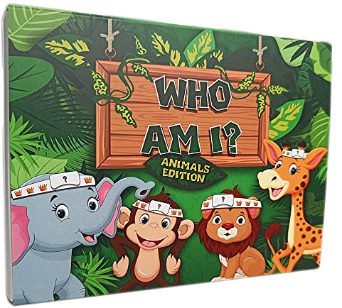 cardly Chi Sono? Divertente Gioco di indovinelli per Bambini e Famiglie, Edizione Animale, Compleanno, Gioco di Viaggio, per Ragazzi e Ragazze