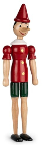 Marionetta Pinocchio in Legno Decorata a Mano 20 cm Articolata