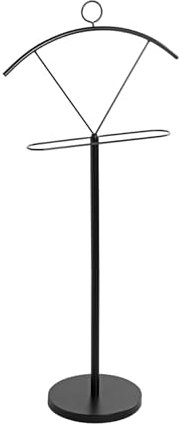möbelando Herrendiener >25589< in schwarz, Metall - 51x117x28cm (BxHxT)