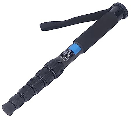 Monopiede in Fibra di Carbonio, Altezza Regolabile, Monopiede Telescopico per Fotocamera a 6 Sezioni con Piedino in Gomma per Videocamera, DSLR, Video - P306C