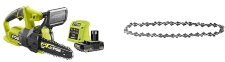 Bundle aus RYOBI 18 V ONE+ Akku-Kettensäge RY18CS20A-125 + RYOBI Sägekette RAC270