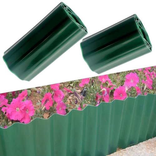 Bordure de pelouse verte - Rouleau flexible - Clôture de jardin - Décoration de jardin - Pour bricolage extérieur, pelouse, parterres de fleurs, allée (30 cm)