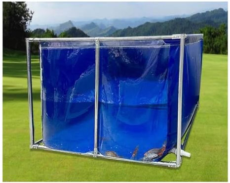 Aufstellpool, Edelstahl, Faltbarer Fischteich, Fischzucht, Wasserspeicher, Spielen im Freien mit Wasser, Sonnenschutz und verschleißfest, viele Größen (Farbe: Blau, Größe: 150 x 80 x 70 cm