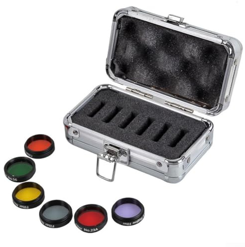 6 Stück Teleskopfilter Nebelfilter mit Aufbewahrungsbox für Teleskope 3,2 cm (1,25 Zoll), Mond- und Himmelsglühfilter für Planetenbeobachtung