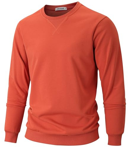 VEIISAR Herren dünnes Sweatshirt mit Rundhalsausschnitt