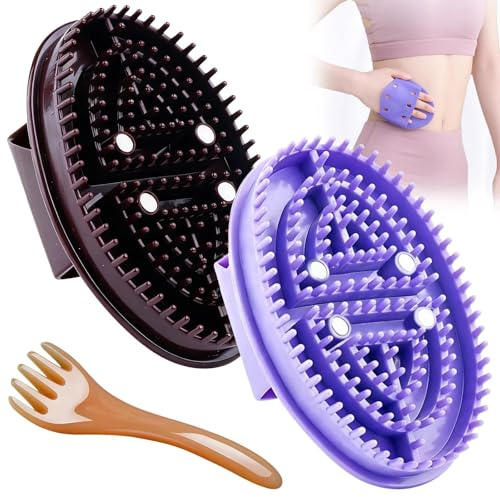 3 Pcs Meridian Massage Brush, Massage Brush for Belly for Body Relaxation Neck Back Waist Shoulders Legs & Feet