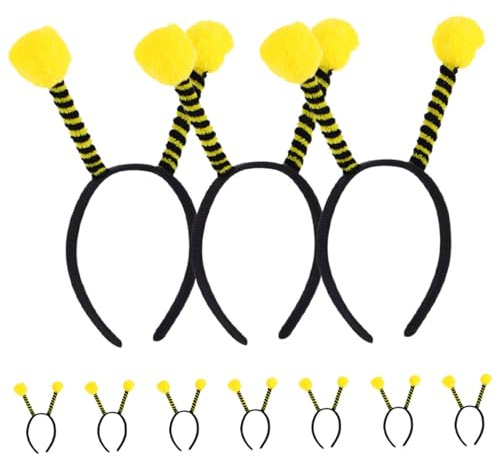 COMPUKAS Bienen Haarreif 10 Stück Mit Antennen Robustes Und Leichtes Kostümzubehör Für Halloween Karneval Und Festliche Anlässe Bei Erwachsenen