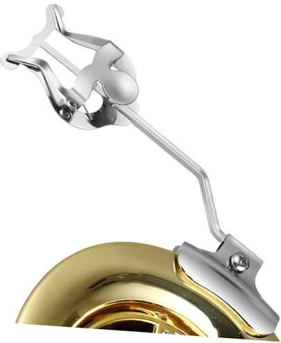 Toddmomy Trompeten Posaunen Marschgabel Notenblatthalter aus Vernickeltem Metall Kompakter Lyra Notenclip für Marschmusik Praktischer und Leichter Blattklemmenhalter für Blasinstrumente