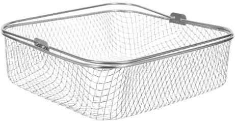 LOORGVEL Panier Métallique Carré pour Friteuse à Air avec Poignée Ergonomique en Acier Inoxydable, Circulation d'Air Optimale pour Cuisson des Frites
