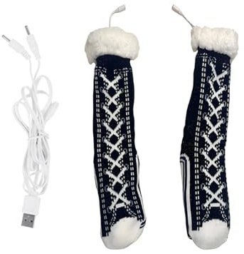 Calcetines Térmicos para Hombre,Calcetines Térmicos USB Antideslizantes Calefactables - Suministros para Suelos Casa Bota Invierno - Caza Viaje Otoño Dormir Acampada Navidad
