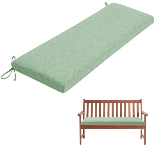 Generisch Bankauflage, Abnehmbarem Sitzkissen Banks, rutschfeste Gartenbank Auflage, Waschbar Sitzauflage Banks für Innen Outdoor Fensterbank Couch ban k Eckbank Auflagen,Grün,110x50x5cm