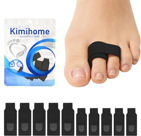 Kimihome 10 correctores de dedos en martillo, férulas y férulas para dedos rotos, torcidos y doblados (diferentes tamaños, negro)