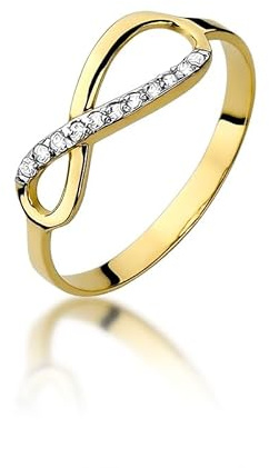 MARKO Infinity Ring Damen aus 8 Karat (333) Echtgold – Symbol der Unendlichkeit – Moderner Ehering, Vorsteckring oder Verlobungsring – Feiner Goldschmuck für Freundin