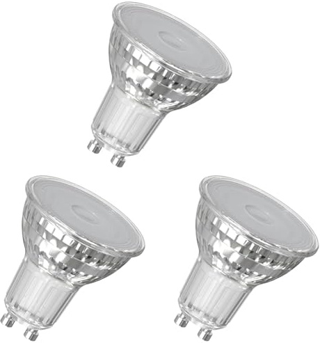 Osram LED-Spot Reflektor Superstar PAR16 50 dimmbar, 2700 K warmweiß, 3,7 W, GU10, 36°, 350 lm, 15.000h, für Spotbeleuchtung, Akzentlicht, Vitrinen (Packung mit 3)