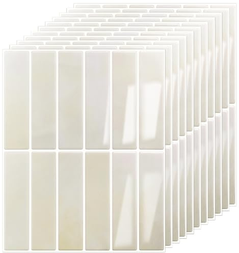 Crédence Adhésive Pour Cuisine, 10 Pièces Carrelage Adhesif Mural Cuisine, Carrelage Adhesif Mural Salle de Bain, 3D Dalle Adhesive Murale Imperméable (Beige, 22.9x29cm)