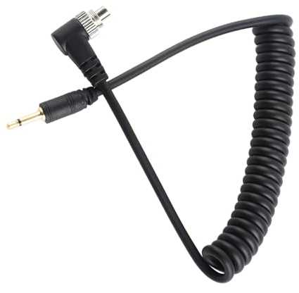 Keenso Câble de Synchronisation de Déclenchement de Flash étendu, Fil enroulé pour Effets de Clignotement Naturels, Câble de Synchronisation PC Flash 2,5 Mm vers Mâle pour Photographes Professionnels