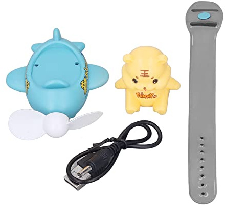 Miskall Mini ventilatore per orologio, ventilatore da polso portatile ricaricabile USB ABS durevole e sicuro in stile tigre per la scuola di viaggio a casa