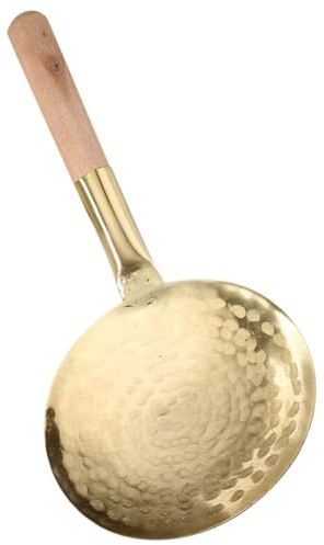 BESTOYARD Cucchiaio per Servire Tofu in Rame Manico Spesso, Mestolo da Cucina Multifunzione per Raccogliere e Servire Tofu in Modo Pratico