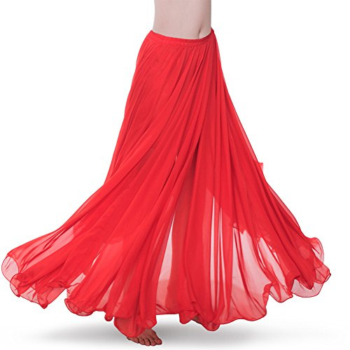 ROYAL SMEELA Bauchtanz Rock ATS Voile Flamenco Rock Damen Tanzrock Chiffon Maxirock Tanzkleid Kleidung Damen 25 Yard 720 Grad Großer Swing Röcke - 7 Farbe