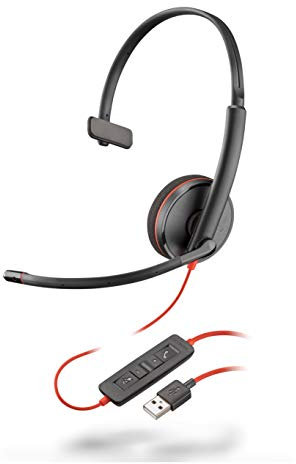 Plantronics Blackwire 3200 Mono Corded UC Headset With USB Connectivity (Renewed)