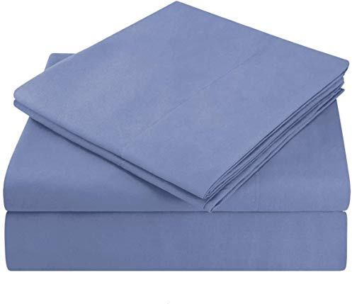 5 PCS Supersoft & Smooth 100% Pure Egyption Cotton Bed Sheet Set 800 Threat Count Premium Bed Sheet Set Bed Sheets Split Cal-King Sheets Blue Hydrangea Fits Mattress Upto 16'' Deep Pockets