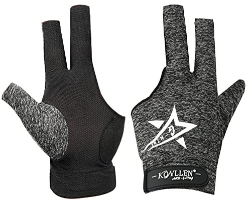 KONLLEN Billiards Gloves for Left Hand/Right Hand L/XL Pool Gloves Professional Non-Slip Adjustable Breathable Snooker Gloves Popular Sizes for Men & Women