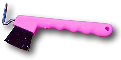 hovskrapor för hästar åsna getar hov med extra robust borste och ergonomiskt handtag (rosa (2X))