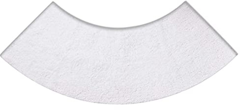 GXFXLP Badematte Runddusche, Medium Mikrofaser Duschmatte Halbrund, Duschmatte Viertelkreis rutschfeste Hochflor Gebogen Duschmatte, Waschbarer Badematte für Eckdusche,Weiß