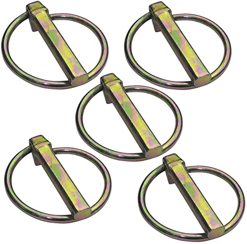 AERZETIX - C48208 - Satz von 5 Klappstecker klappsplinte landwirtschaftlichen mit ring Ø8x41mm - splinte zum klappen - sicherungsstift - bolzensicherung für schnelle befestigung - DIN 11023