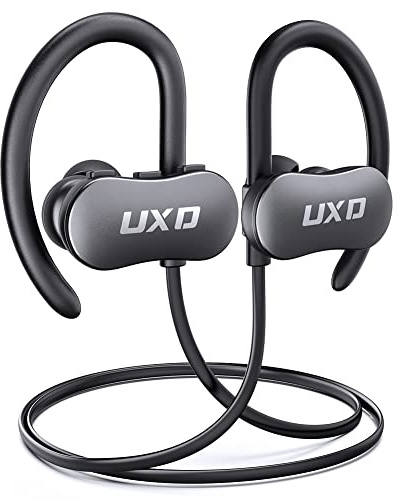 UXD Bluetooth Headphones, Upgraded Wireless Headphones Bluetooth 5.0 Earphones IPX7 Waterproof Earphones Sport Earbuds with CVC8.0 Mic in-Ear Earbuds for Gym Running Workout