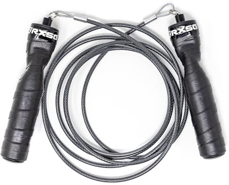 Rx Smart Gear Black Ops Springseil, ergonomische Griffe mit Trans Black Cable Buff 3.4 | Jump Smart Weighted Speed Rope für Sport & Fitness, Crossfit, MMA, HIIT, Cardio-Workout