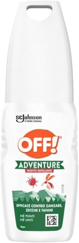 OFF! Adventure Vapo, Repellente antizanzare, zecche e tafani, Né Punti Né Unti, 100 ml