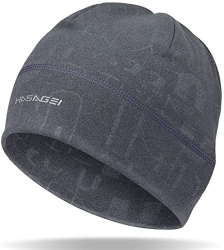 HASAGEI Laufmütze Herren Damen, Winter Mütze Unisex, Weich Elastisch Sportmütze, Winddichte Prägung Fahrrad Mütze Thermo Wintermütze Geeignet für Frühling Herbst und Winter