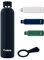 Exllena Insulated Black Water Bottles 750ml with Clip, Double Wall Vacuum Drinks Bottle Keeps Drinks Cold 24 Hrs/Hot 12 Hrs, Stainless Steel Water Bottle BPA Free