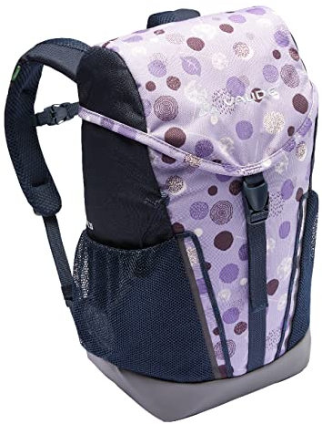 VAUDE Kinderrucksack Jungen & Mädchen Puck 10 Liter in lila, komfortabler Wanderrucksack Kinder, Wetterfester Schulrucksack mit Regenhülle & Lupe, viel Stauraum, Pastel Lilac