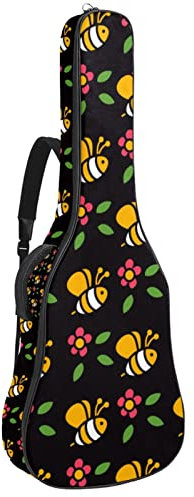 Akustikgitarre Tasche Wasserdicht Gitarre Rucksack Dicke Weich Gepolstert Schwarz Weiß Geometrie Konzertgitarre Tasche, Farbe5, 42.9x16.9x4.7 in, Taschen-Organizer