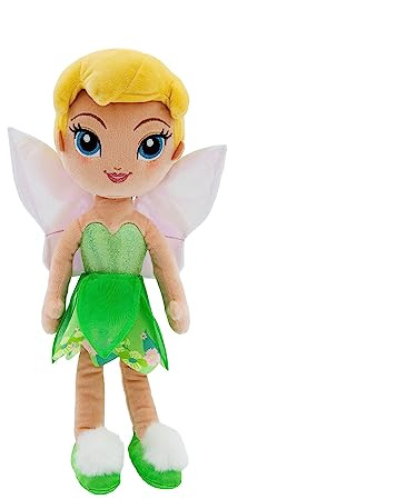 Disney Store Offizielle Tinkerbell Kuschelpuppe, 35 cm, Plüschfee im Klassischen Satinkleid mit Gestickten Details, Geeignet ab Geburt