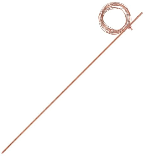 GOUNENGNAIL Asta di messa a terra da 1,2 m – Asta di messa a terra rivestita in rame per ASTM E8/E8M con cavo di terra da 3 m per recinzioni elettriche, antenne, generatori, parabole satellitari (asta