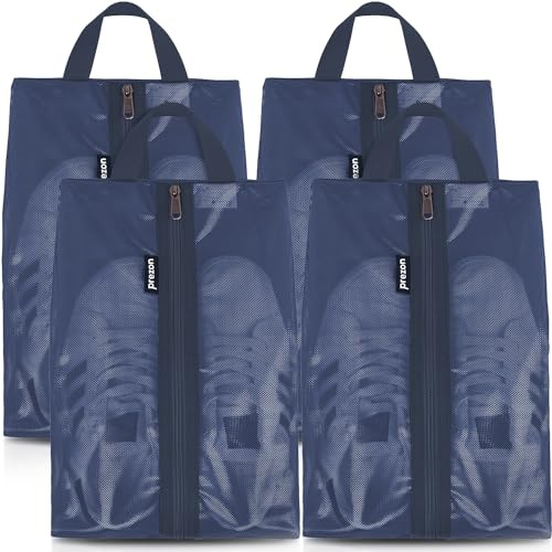Prezon Reise Schuhbeutel, Wasserfeste TPU-Mesh, Robuster YKK-Reißverschluss, Schmutzabweisender Schuhsack, Schuhorganizer, Schuhtasche mit Reißverschluss für die Reise oder die Aufbewahrung zu Hause