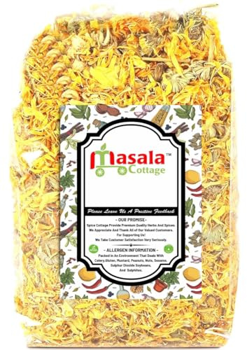 Calendula Petals | Dried Marigold Petals Loose Premium Quality by Masala Cottage® 25g-1900g (50, Grams)