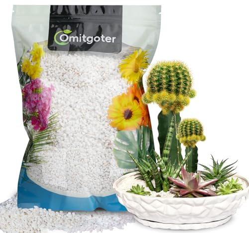 Omitgoter Perlita hortícola para plantas de 1 cuarto de galón, mezcla de acondicionador de aditivos para suelo de horticultura natural, mejora la ventilación y el drenaje, mejora la salud del suelo y