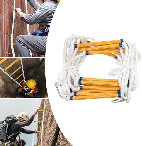 10M Feuerleiter, Feuerflucht-Seilleiter, Feuerflucht-Notleiter, Evakuierungsleiter Feuerleiter für Zuhause, Fluchtleiter Balkon, Bis Zu 200 Kg, für die meisten Fenster und Balkone geeignet