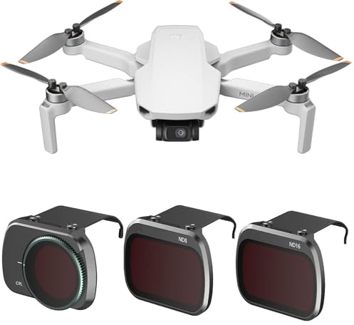 Uvafly Mini 4K Filter, ND-Filter Set für DJI Mini 4K/Mini 2 SE/Mini SE/Mini 2/Mavic Mini Drohnen Zubehör 3er Pack (CPL/ND8/ND16)