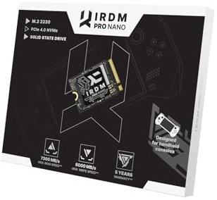 goodram - SSD Platte - Irdm Pro Nano - Interne Festplatte - Hochgeschwindigkeits-PCIe-Gen. 4 x4-Schnittstelle - Kompaktes Format 2230 - für Konsolen, Laptops - 1TB - 7300 MB/s - 6000 MB/s