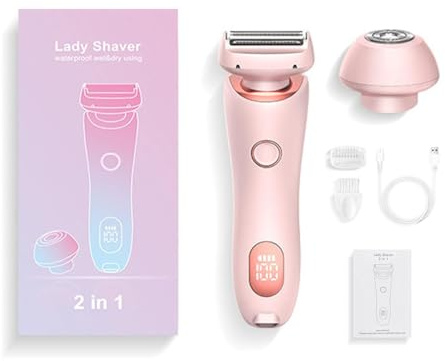 Duskofficial Razor, Duskofficial The Glide Pro 3.0 Premium Shaver, 2 in 1 Elektrische Rasierapparate für Frauen, Schmerzfreier Intimrasierer für Frauen, Kabelloser UBS Nass/Trocken Epilierer (Rosa)