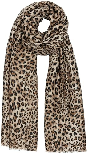 Caspar SC542 weicher Damen Schal mit exotischem Leo Muster Animal Print