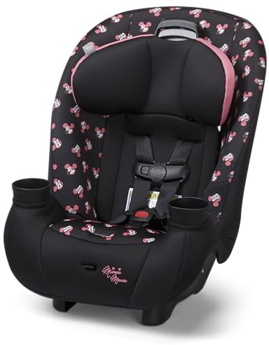 Disney Baby Ellaris 3-in-1 Convertible Car Seat, Slim Fit Design, Rear & Forward-Facing, 5-Position Headrest, 3-Across Fit, Travel-Friendly with Machine-Washable Seat Pad, Minnie Charm