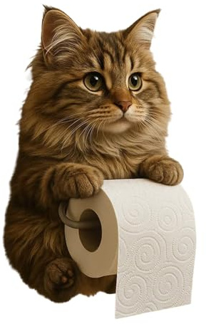 Katzen-Toilettenrollenhalter, 3D-realistischer Harz-Kätzchen-Papierhandtuchhalter, lustiger wandmontierter Taschentuchspender für Badezimmer, Neuheit Toilettenpapierhalter für Katzenliebhaber