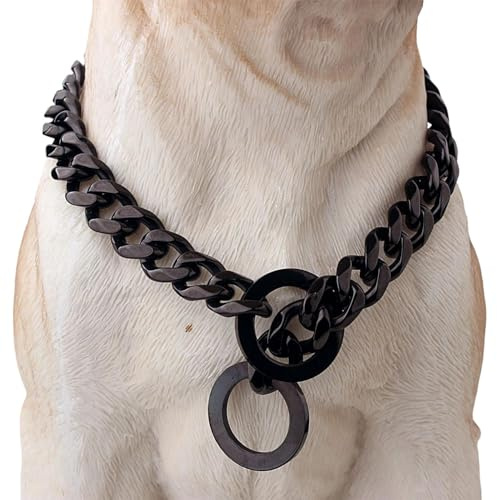 Trainingshalsband für Hunde | Dressurhalsband 86 cm, Kette aus Edelstahl für Aktivitäten im Freien, geeignet für Hals 76 cm, große und kleine Rassen