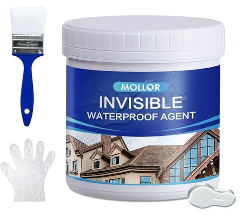 MOLLOR Transparent wasserfester Abdichtkleber 500g Dach Wand Bad InnenAußen | Undurchsichtiger Abdichtlack für Dusche, Fenstersimse, Innen- und Außenschalung, zuverlässige Wasserabdichtung